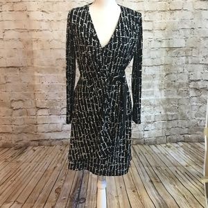 Calvin Klein V-Neck Long Sleeve Wrap Dress